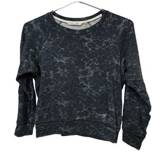 High End THEORY Black Women’s M Cotton Spandex Gray Black Sweatshirt MINTY
